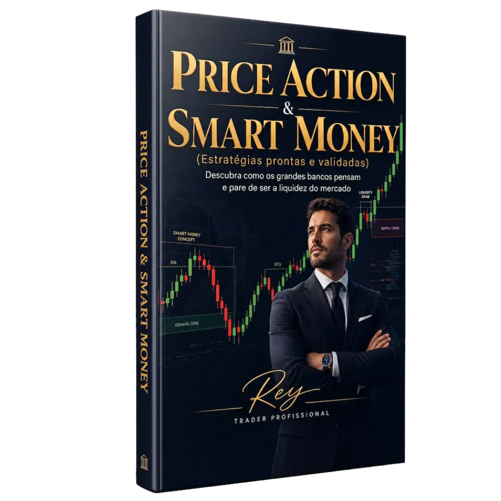 E-book Price Action e Smart Money — capa escura com título em ouro